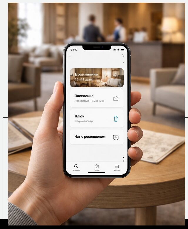 Мобильное приложение для гостей отеля в Зиме, управление сервисом